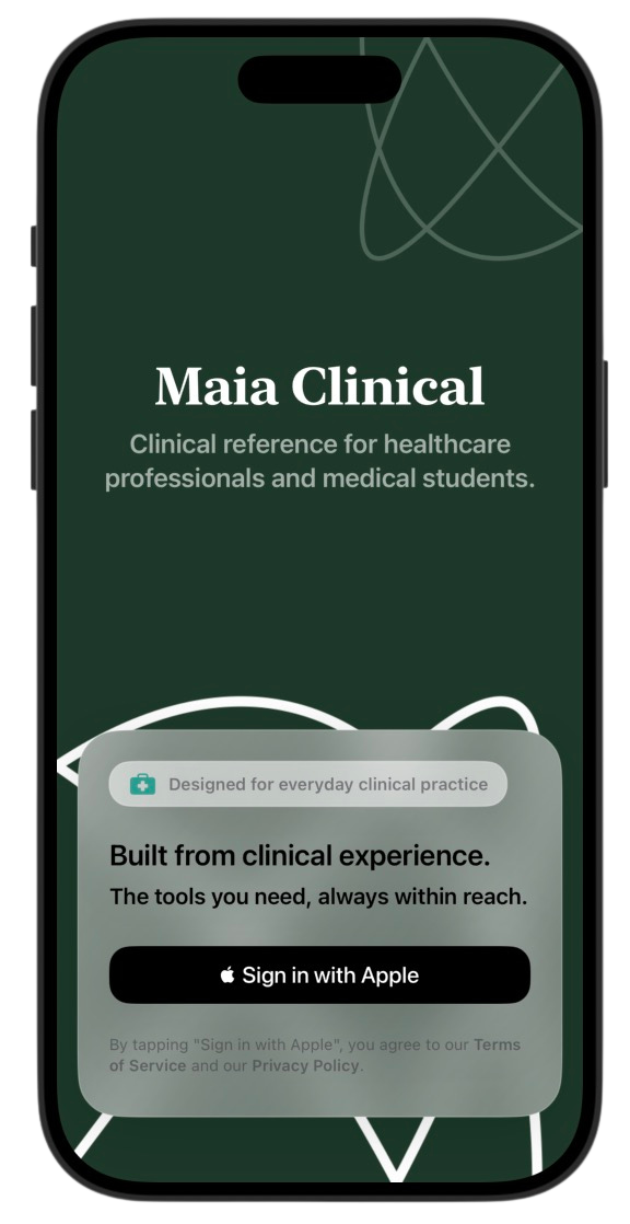 Maia Clinical iOS app